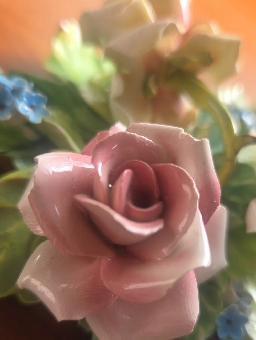 Vintage Capodimonte Roses     Made In Italy
